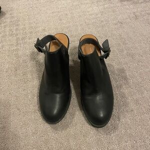 BC black vegan leather mule booties